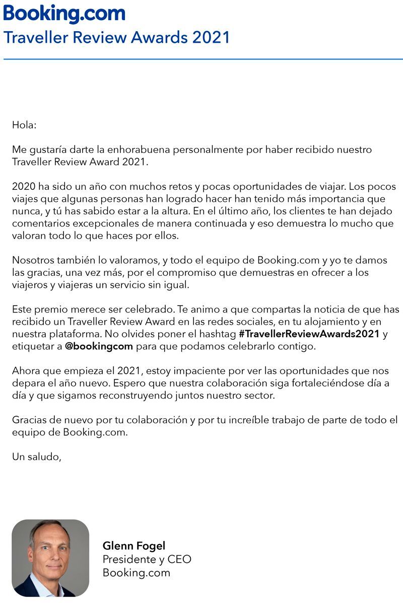 Vacation rental management in Tenerife: Traveller Review Awards 2021